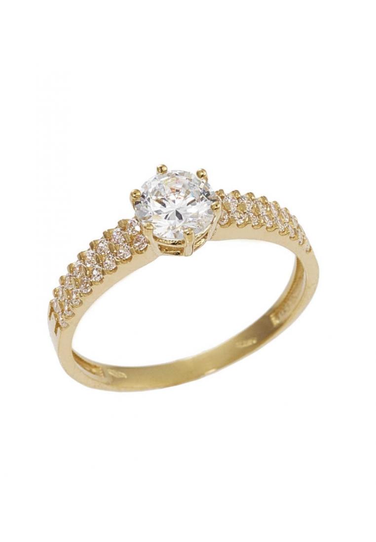 Anello in Oro Giallo 18kt con Zirconi