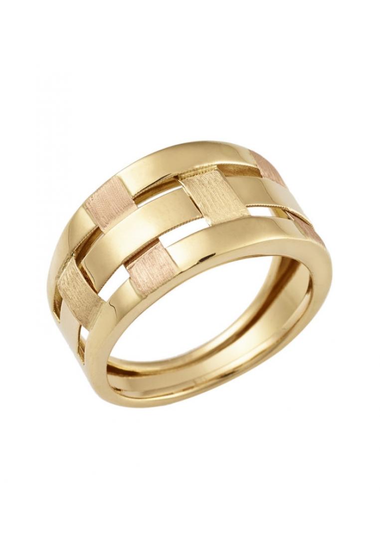Anello da donna a fascia in oro giallo e rosa 18kt